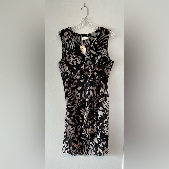 Gottex Miss Butterfly High Neck Sleeveless Sheer Beach Dress Cover-Up Medium NWT - Picture 4 of 8